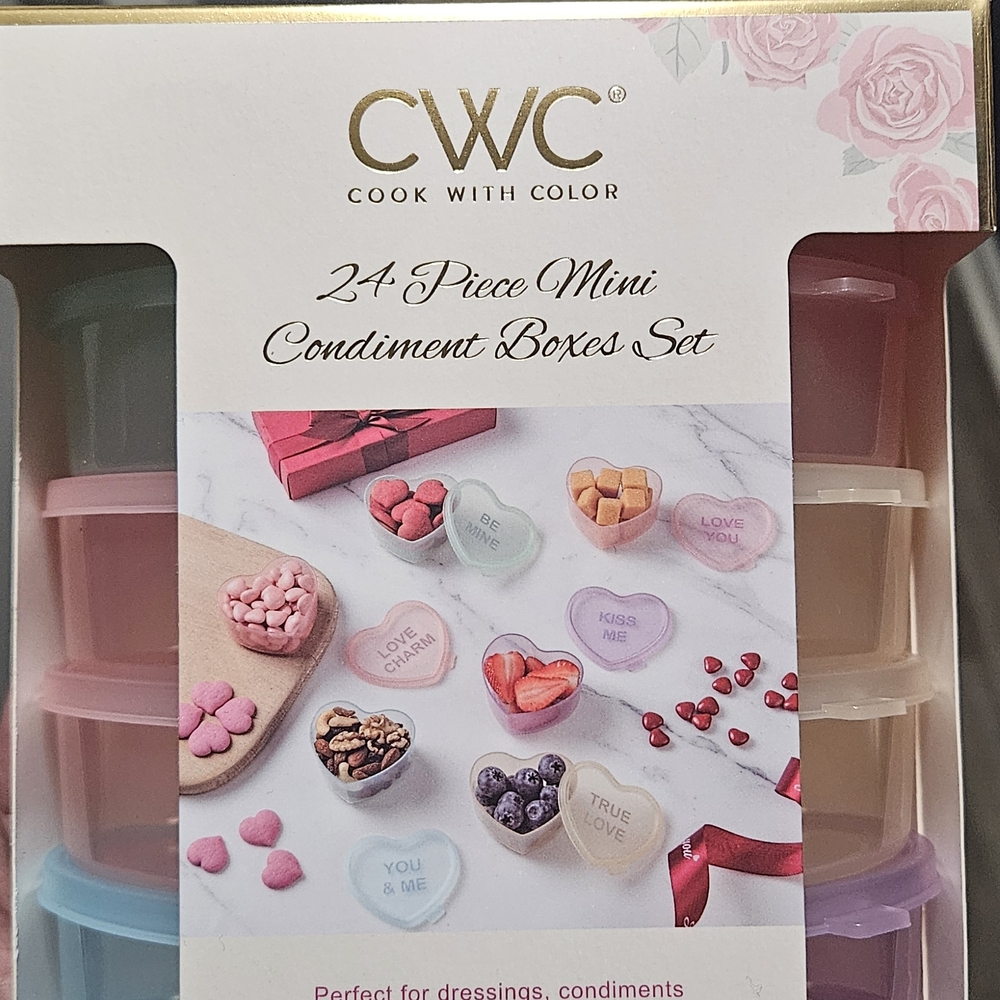 Cook With Color 24-Piece Mini Conversation Heart Snack Boxes Set - Multicolor